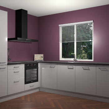 Zijdegrijs hoogglans keuken Doha 37343