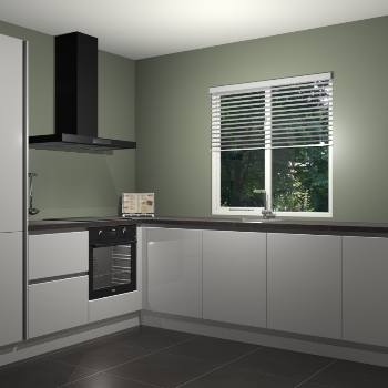 Zijdegrijs hoogglans keuken Doha 37344