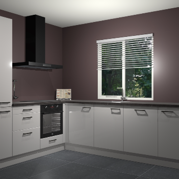 Zijdegrijs hoogglans keuken Doha 37346