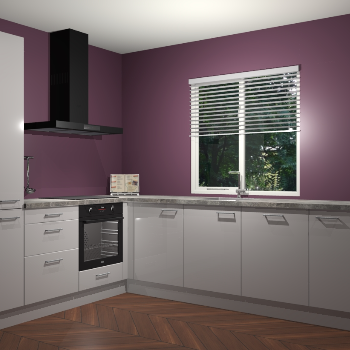 Zijdegrijs hoogglans keuken Doha 37349