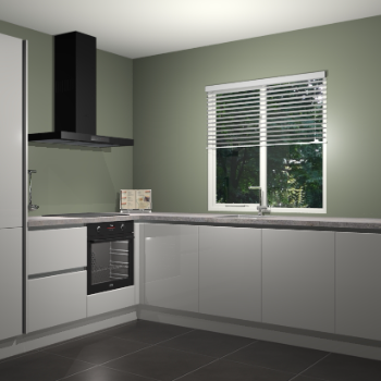 Zijdegrijs hoogglans keuken Doha 37407