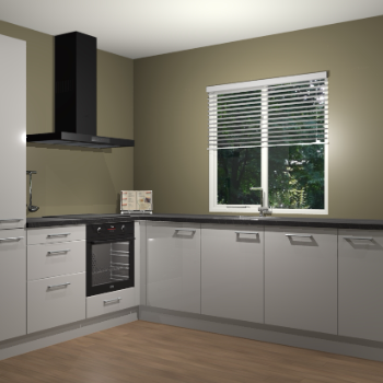 Zijdegrijs hoogglans keuken Doha 37411