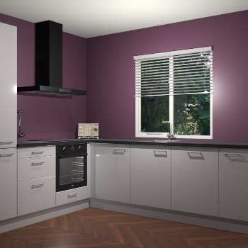 Zijdegrijs hoogglans keuken Doha 37412