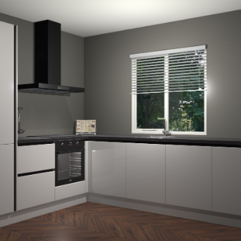 Zijdegrijs hoogglans keuken Doha 37416