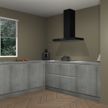 Beton parelgrijs greeploze keuken Moroni 37374