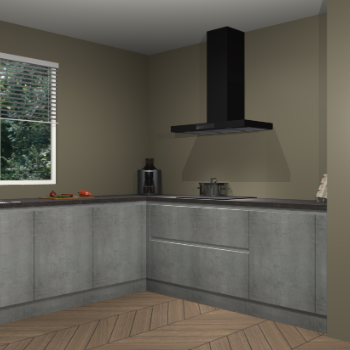 Beton parelgrijs greeploze keuken Moroni 37380