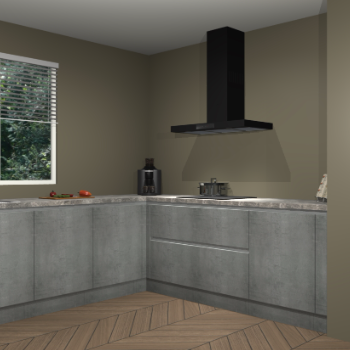 Beton parelgrijs greeploze keuken Moroni 37386