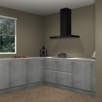 Beton parelgrijs greeploze keuken Moroni 37392