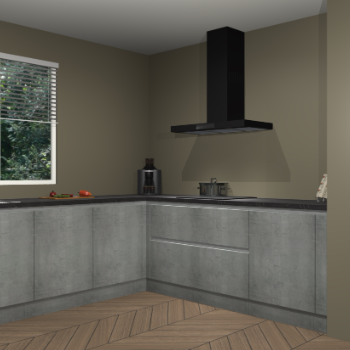 Beton parelgrijs greeploze keuken Moroni 37398