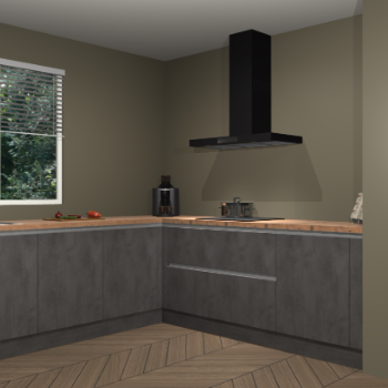 Beton antraciet greeploze keuken Moroni 37425