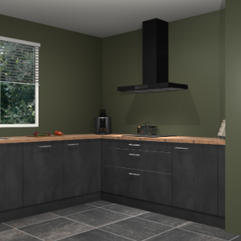 Beton zwarte keuken Moroni 37497