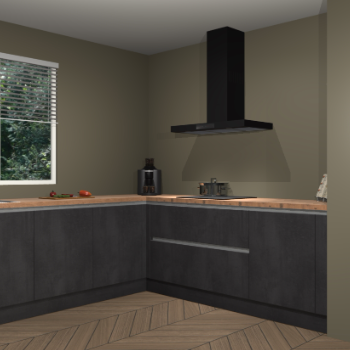 Beton zwarte greeploze keuken Moroni 37498