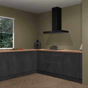 Beton zwarte keuken Moroni 37500