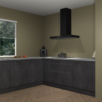 Beton zwarte keuken Moroni 37523