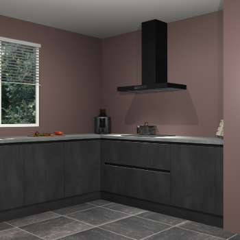 Beton zwarte greeploze keuken Moroni 37524