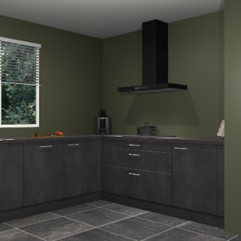 Beton zwarte keuken Moroni 37526