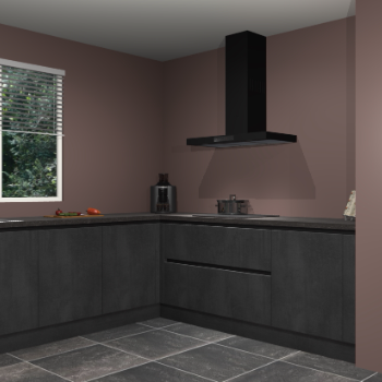 Beton zwarte greeploze keuken Moroni 37530