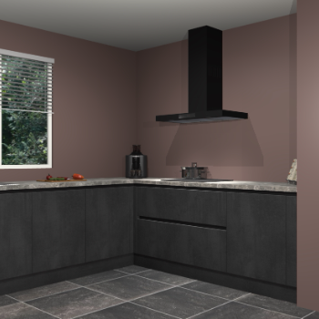 Beton zwarte greeploze keuken Moroni 37536