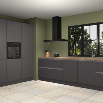 Onyxgrijze greeploze keuken Marseille 37692