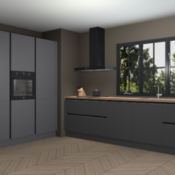 Onyxgrijze greeploze keuken Marseille 37695