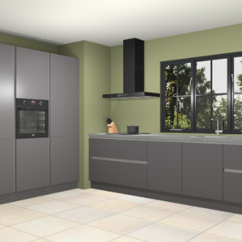 Onyxgrijze greeploze keuken Marseille 37706