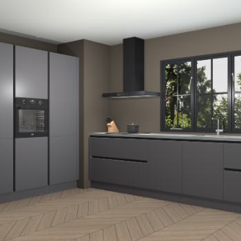 Onyxgrijze greeploze keuken Marseille 37709