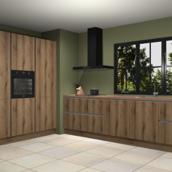 Gouden eiken greeploze keuken Marseille 38800