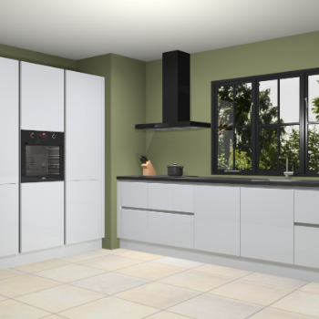 Sneeuwwitte hoogglans greeploze keuken Marseille 38919