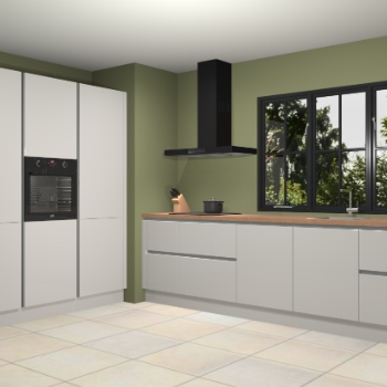 Zijdegrijze hoogglans greeploze keuken Marseille 38928