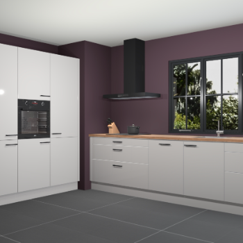 Zijdegrijze hoogglans keuken Marseille 38929