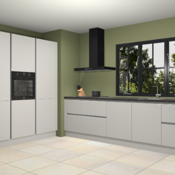 Zijdegrijze hoogglans greeploze keuken Marseille 38940