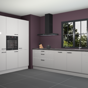 Zijdegrijze hoogglans keuken Marseille 38941