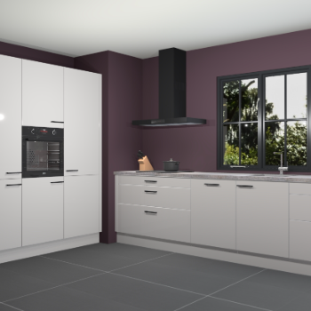 Zijdegrijze hoogglans keuken Marseille 38953