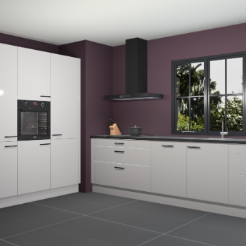 Zijdegrijze hoogglans keuken Marseille 38959