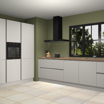 Zijdegrijze greeploze keuken Marseille 39171