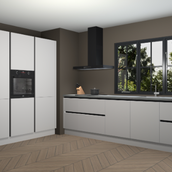 Zijdegrijze greeploze keuken Marseille 39180