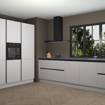 Zijdegrijze greeploze keuken Marseille 39186