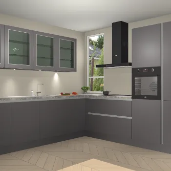 Onyxgrijze greeploze keuken Ottawa 21768
