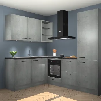 Beton parelgrijze keuken Chania 22021