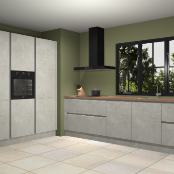 Beton opaal greeploze keuken Marseille 39406