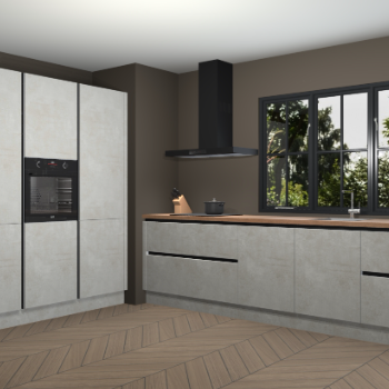 Beton opaal greeploze keuken Marseille 39409