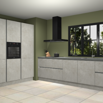 Beton opaal greeploze keuken Marseille 39412