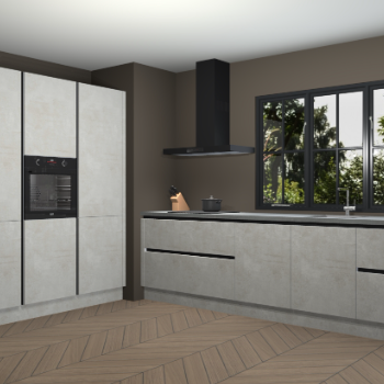 Beton opaal greeploze keuken Marseille 39415