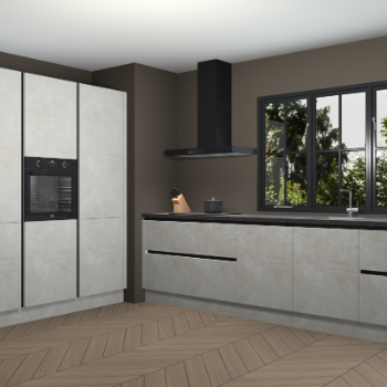 Beton opaal greeploze keuken Marseille 39421