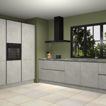 Beton opaal greeploze keuken Marseille 39424