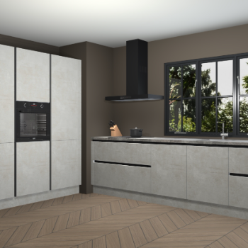Beton opaal greeploze keuken Marseille 39427