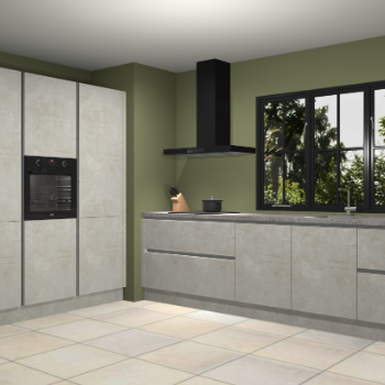 Beton opaal greeploze keuken Marseille 39430