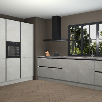 Beton opaal greeploze keuken Marseille 39433