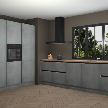 Beton parelgrijs greeploze keuken Marseille 39470