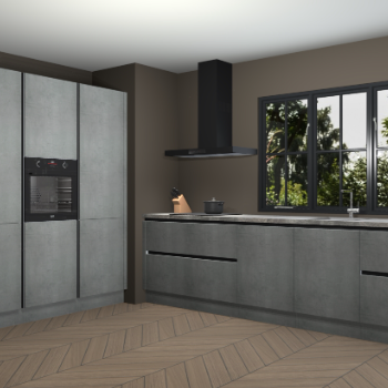 Beton parelgrijs greeploze keuken Marseille 39500